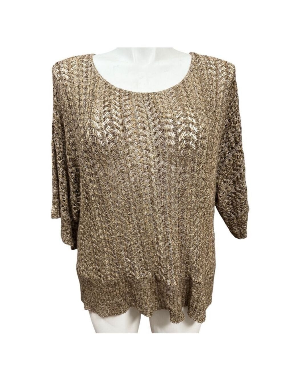 Fresh‎ Sweater Size 3X Brown Knit